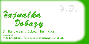 hajnalka dobozy business card